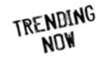 imagem da frase escrita de preto (trending now) que no português pode ter o mesmo sentido da expressão Na moda
